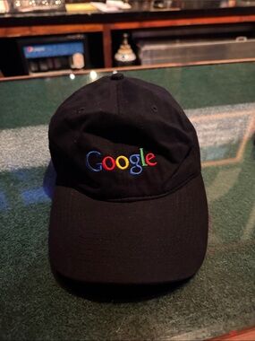 google Black Baseball Cap with Multicolor Logo